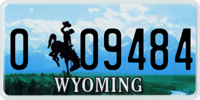 WY license plate 009484