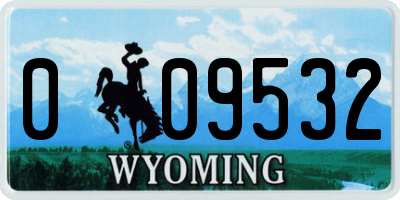 WY license plate 009532