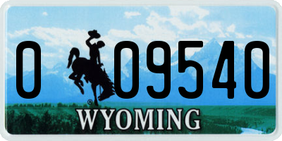 WY license plate 009540