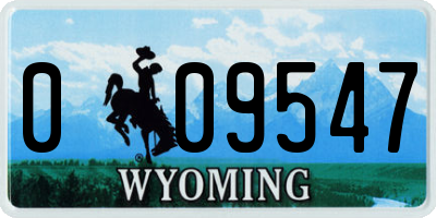 WY license plate 009547