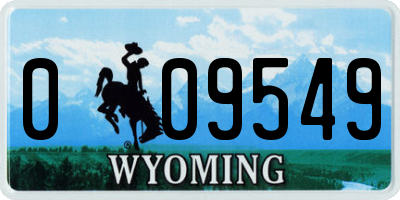 WY license plate 009549