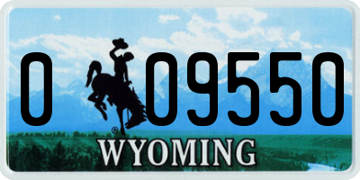 WY license plate 009550