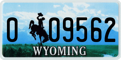 WY license plate 009562