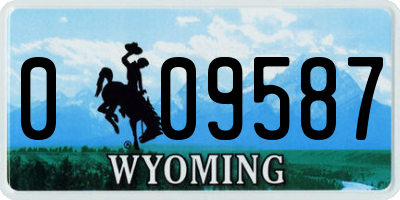 WY license plate 009587