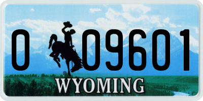 WY license plate 009601