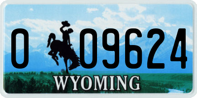 WY license plate 009624