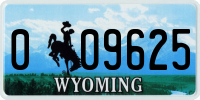 WY license plate 009625