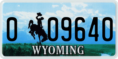 WY license plate 009640