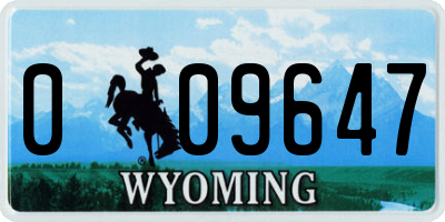 WY license plate 009647