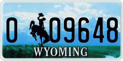 WY license plate 009648