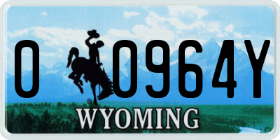 WY license plate 00964Y
