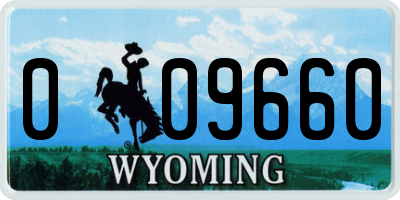 WY license plate 009660