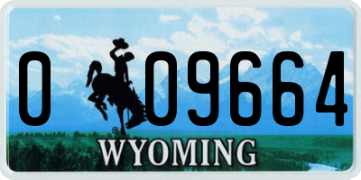 WY license plate 009664