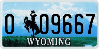 WY license plate 009667
