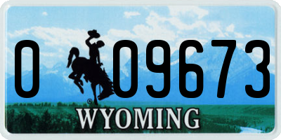 WY license plate 009673