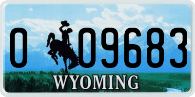 WY license plate 009683