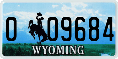 WY license plate 009684