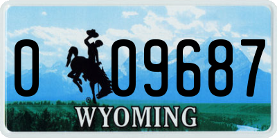 WY license plate 009687