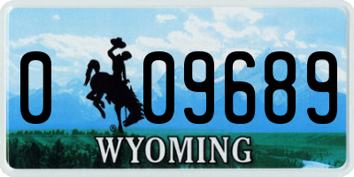 WY license plate 009689