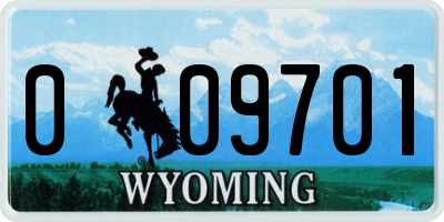 WY license plate 009701