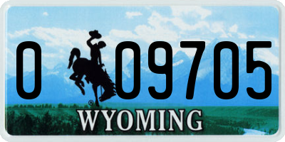 WY license plate 009705