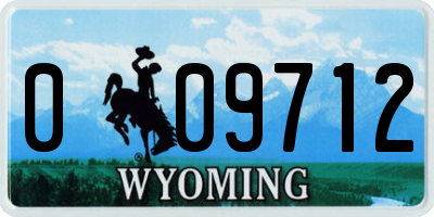 WY license plate 009712