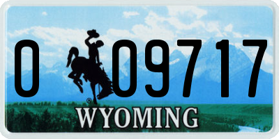 WY license plate 009717