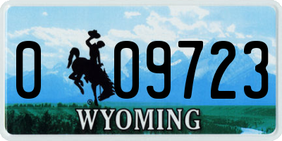 WY license plate 009723