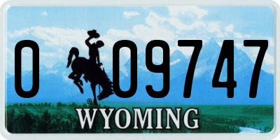 WY license plate 009747