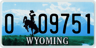 WY license plate 009751