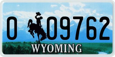 WY license plate 009762