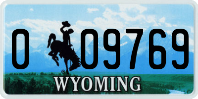 WY license plate 009769