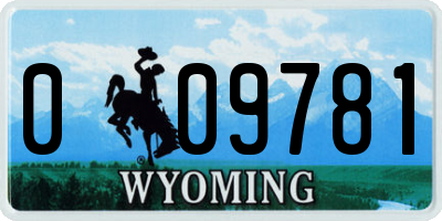 WY license plate 009781