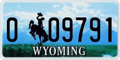 WY license plate 009791