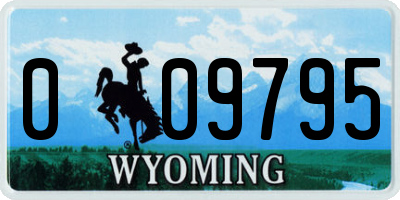 WY license plate 009795