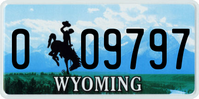 WY license plate 009797