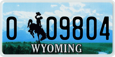 WY license plate 009804