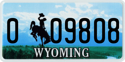 WY license plate 009808