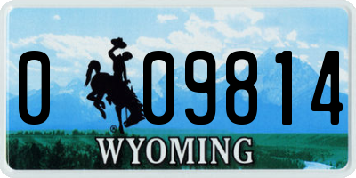 WY license plate 009814