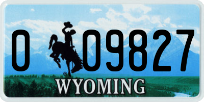 WY license plate 009827