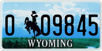 WY license plate 009845