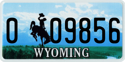 WY license plate 009856