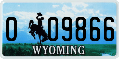 WY license plate 009866