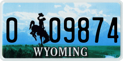 WY license plate 009874