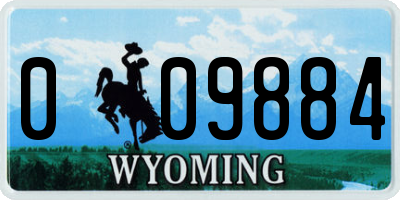 WY license plate 009884