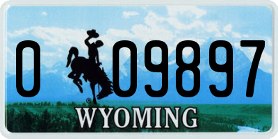 WY license plate 009897