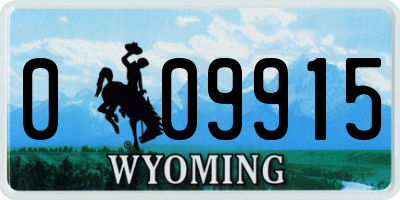 WY license plate 009915