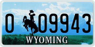 WY license plate 009943