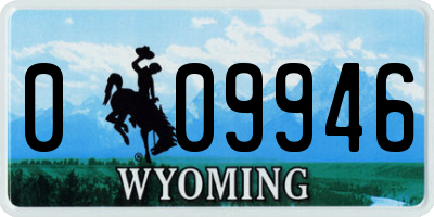 WY license plate 009946