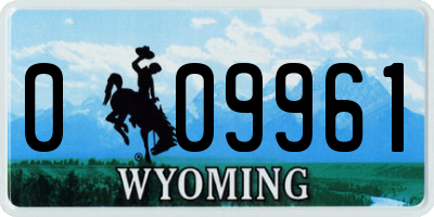 WY license plate 009961